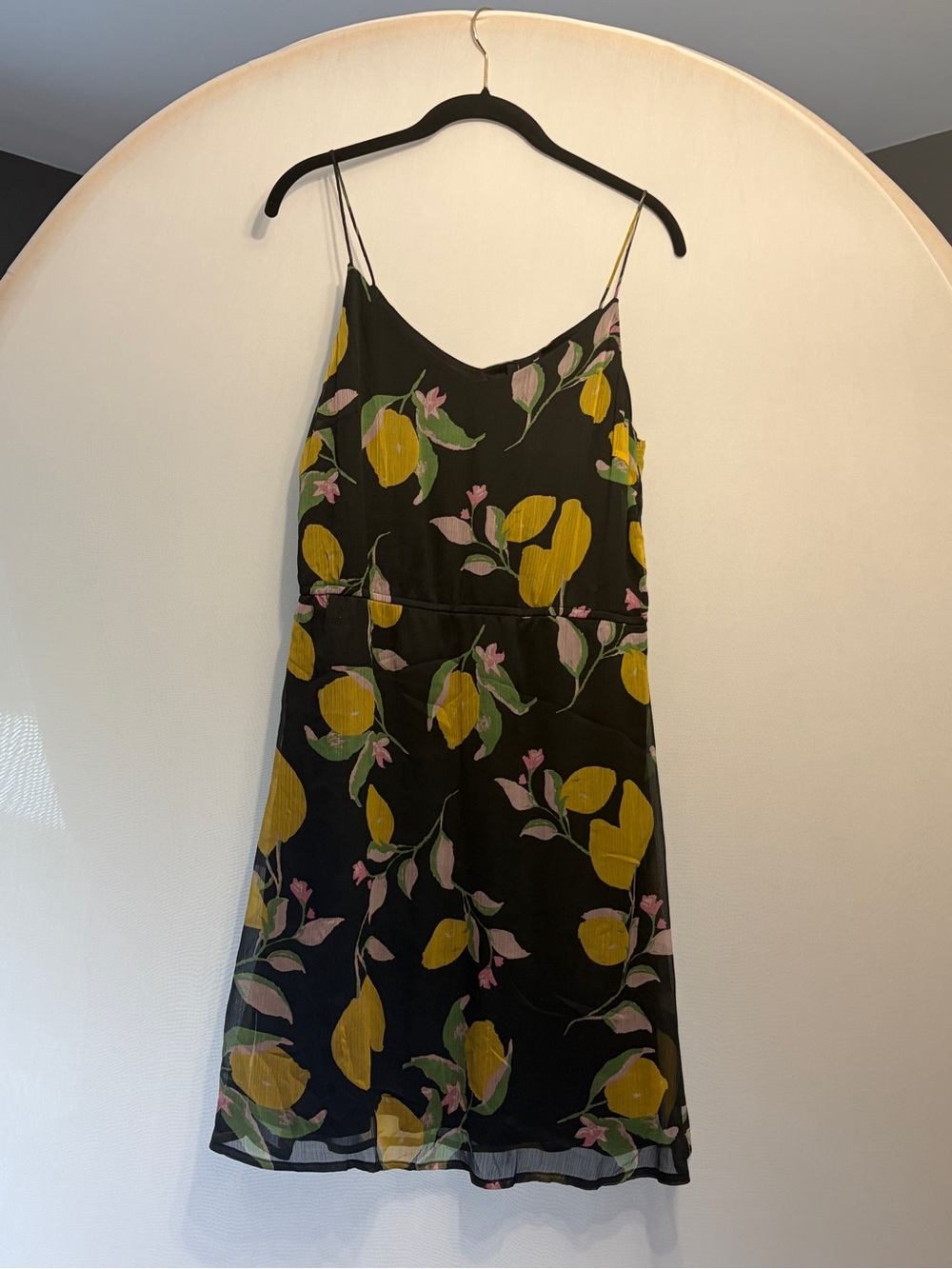 Vero Moda Black Slip Dress with Yellow & Light Purple/Pink Floral Print